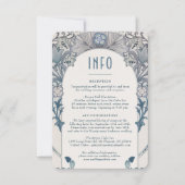 Wedding INFO Art Nouveau Dusty Blue W Morris Kaart (Voorkant)