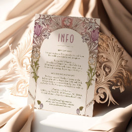 Wedding INFO Art Nouveau William Morris Lavender Kaart