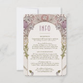 Wedding INFO Art Nouveau William Morris Lavender Kaart (Voorkant)