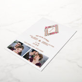 Wedding Initials 2 Photos Real Rose Gold Effect  Folie Uitnodiging (Gedraaid)