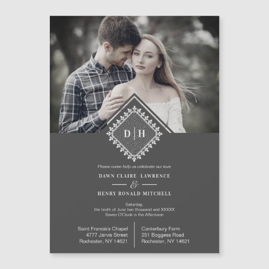 Wedding Initials Ornamental Lace Sophisticated (Voorkant)