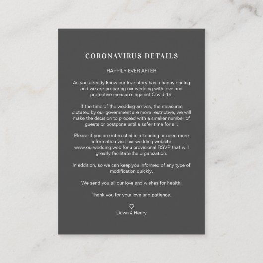 Wedding Initials Ornamental Lace Sophisticated Informatiekaartje (Achterkant)