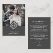 Wedding Initials Ornamental Lace Sophisticated Informatiekaartje (Voorkant / Achterkant)