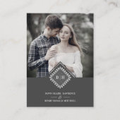 Wedding Initials Ornamental Lace Sophisticated Informatiekaartje (Voorkant)