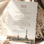 Wedding Insert INFO en Details Paris France Uitnod Kaart<br><div class="desc">Introductie van de Kaart van het Binnenvoegsel van de Bestemming van Parijs, prachtig geschilderd in waterverven! Deze verbluffende kaart kenmerkt een typische Franse Skyline. Deze invoegkaart is perfect voor alle details van uw trouwdag en alle aanvullende informatie die uw gasten nodig hebben. De hoogwaardige afdrukken zorgen ervoor dat uw kaarten...</div>