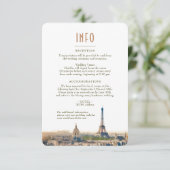 Wedding Insert INFO en Details Paris France Uitnod Kaart (Staand voorkant)