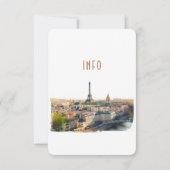 Wedding Insert INFO en Details Paris France Uitnod Kaart (Achterkant)
