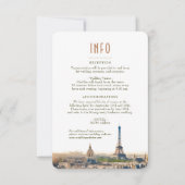 Wedding Insert INFO en Details Paris France Uitnod Kaart (Voorkant)