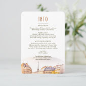 Wedding Insert INFO en Details Paris Frankrijk Kaart (Staand voorkant)