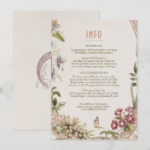 Wedding Insert INFO Vintage Kaart (Voorkant / Achterkant)