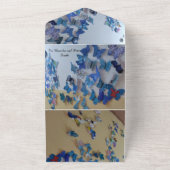 wedding invitatio blue butterflies all in one uitnodiging (Buitenkant)