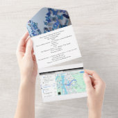 wedding invitatio blue butterflies all in one uitnodiging (Afscheurbaar)