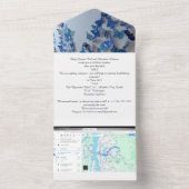 wedding invitatio blue butterflies all in one uitnodiging (Binnen)
