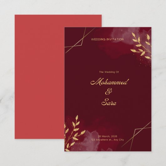 Wedding Invitation (Voorkant / Achterkant)