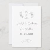Wedding Invitation (12,7 x 17,8 cm) - Black&White Kaart (Voorkant)