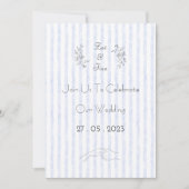Wedding Invitation (12,7 x 17,8 cm) - Blue Stripes Kaart (Voorkant)