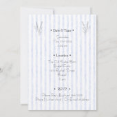 Wedding Invitation (12,7 x 17,8 cm) - Blue Stripes Kaart (Achterkant)