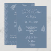 Wedding Invitation (12,7x17,8cm) - Blue And White Kaart (Voorkant / Achterkant)