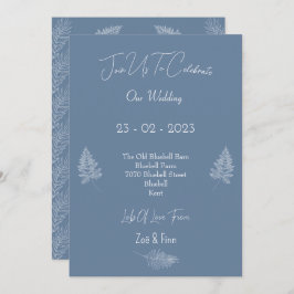 Wedding Invitation (12,7x17,8cm) - Blue And White Kaart