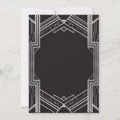 Wedding Invitation 1920: zwart en zilver art Deco Kaart (Achterkant)