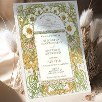 Wedding Invitation Art Nouveau door Mucha