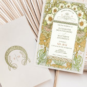 Wedding Invitation Art Nouveau  door Mucha Kaart