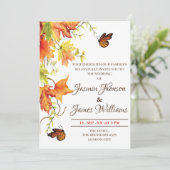 Wedding Invitation Autumn flowers sample modern Kaart (Staand voorkant)
