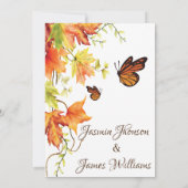 Wedding Invitation Autumn flowers sample modern Kaart (Achterkant)