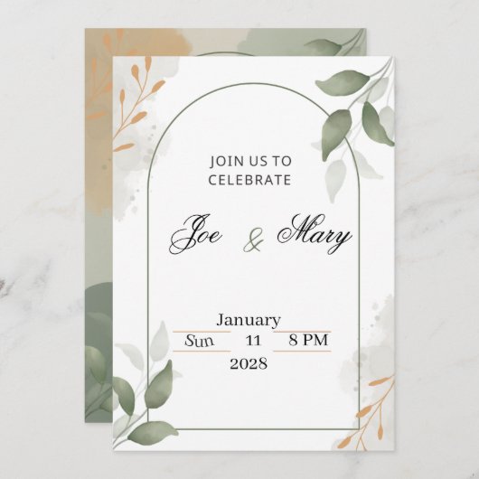 Wedding invitation bedankkaart (Voorkant / Achterkant)