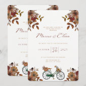 Wedding Invitation Beige Neutral Elegant Style Kaart (Voorkant / Achterkant)