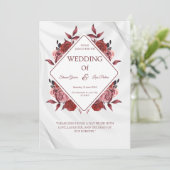 Wedding Invitation Black Gold Luxury Style Kaart (Staand voorkant)