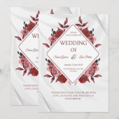 Wedding Invitation Black Gold Luxury Style Kaart (Voorkant / Achterkant)