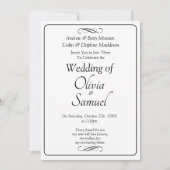 Wedding Invitation Black & White with Infinity Kaart (Voorkant)