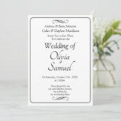 Wedding Invitation Black & White with Infinity Kaart (Staand voorkant)