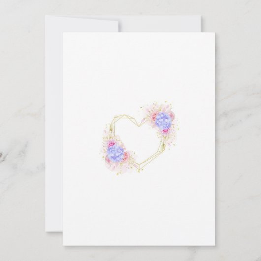 Wedding Invitation-Blue Hydrangeas Invitation Kaart (Achterkant)