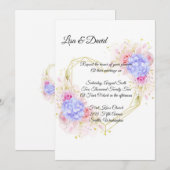 Wedding Invitation-Blue Hydrangeas Invitation Kaart (Voorkant / Achterkant)