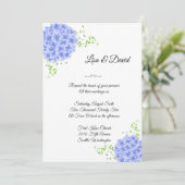 Wedding Invitation-Blue Hydrangeas Invitation Kaart (Staand voorkant)