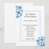 Wedding Invitation-Blue Hydrangeas Invitation Kaart (Voorkant / Achterkant)