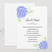 Wedding Invitation-Blue Hydrangeas Kaart (Voorkant / Achterkant)