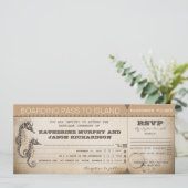 Wedding Invitation Boarding Pass Tickets Kaart (Staand voorkant)