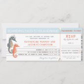 Wedding Invitation Boarding Pass Tickets Kaart (Voorkant)