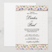  Wedding invitation  Border Butterfly Kaart (Voorkant / Achterkant)