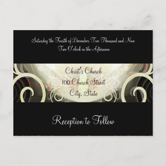 Wedding Invitation Cala Lily Uitnodiging Briefkaart (Achterkant)