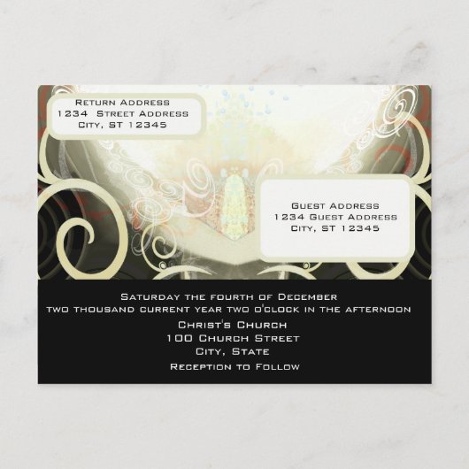 Wedding Invitation Cala Lily Uitnodiging Briefkaart (Achterkant)