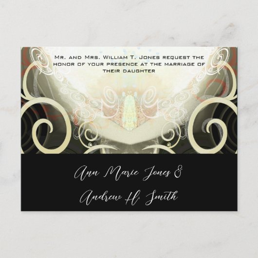 Wedding Invitation Cala Lily Uitnodiging Briefkaart (Voorkant)