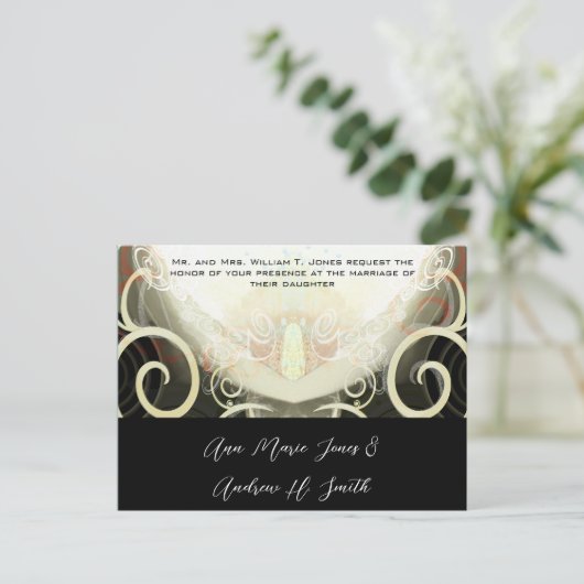 Wedding Invitation Cala Lily Uitnodiging Briefkaart (Staand voorkant)