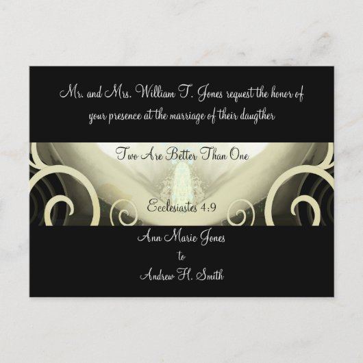 Wedding Invitation Cala Lily Uitnodiging Briefkaart (Voorkant)