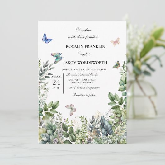 wedding Invitation card Kaart (Staand voorkant)