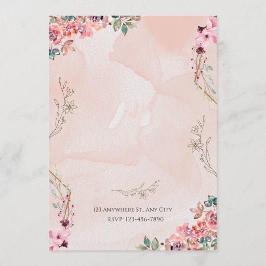 Wedding Invitation Card Programmakaart (Achterkant)