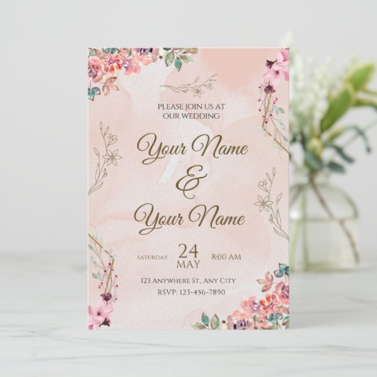 Wedding Invitation Card Programmakaart (Staand voorkant)